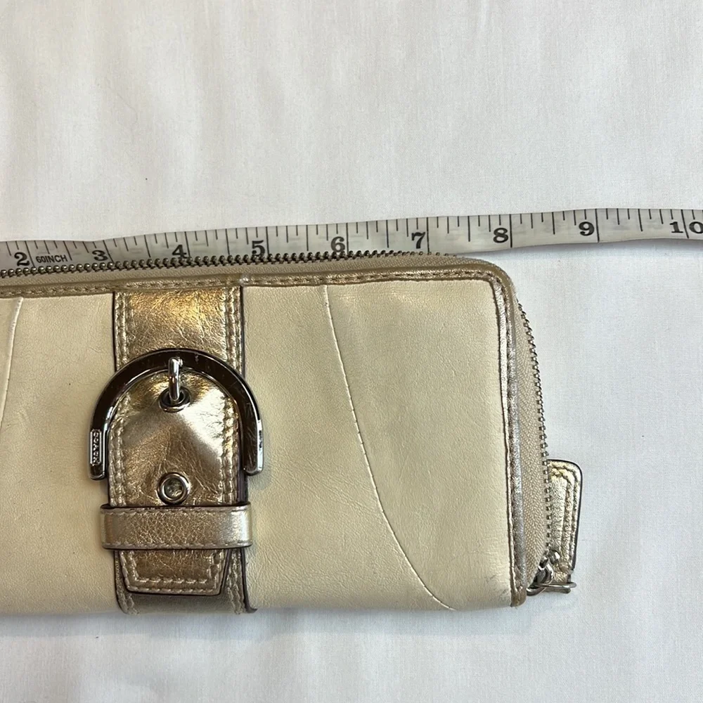 Coach large Gold & Cream Tan Two Tone wallet